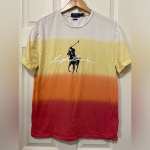 Polo Ralph Lauren Ombre Big Pony Script Logo Dip Dyed Classic Fit T-Shirt  SizeM